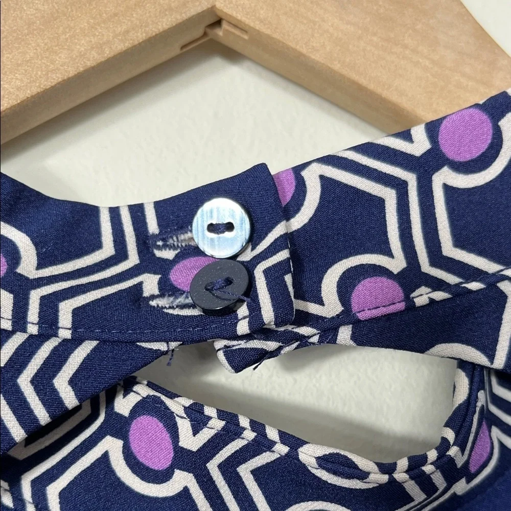 Zara Purple and Blue Geometric Blouse